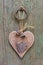 Carved wooden heart