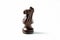 Carved Wooden Knight Chess Piece on White