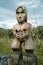 Carved wooden Maori statue at Te Ahua Point lookout