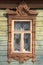 Carved wooden window frame