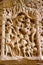 Carving details on the pillar of the Sun Temple. Built in 1026 - 27 AD during the reign of Bhima I of the Chaulukya dynasty, Modhe