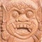 Carving of thai buddhist religion texture style style giant head