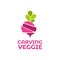 Carving vegetable beet root purple logo design concept vector