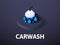 Carwash isometric icon, isolated on color background