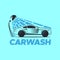 Carwash Logo, Car Logo, Vehicle Logo with water falls