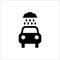 Carwash simple vector icon. Car under a shower black icon. Car wash symbol.