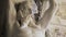 Caryatid sculpture of stone marble man. Caryatid. Human perfect body Ancient male statue