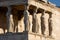 The Caryatides, female statues in the Acropolis of Athens Greece