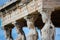 The Caryatides, female statues in the Acropolis of Athens Greece