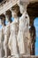 The Caryatides, female statues in the Acropolis of Athens Greece