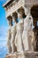 The Caryatides, female statues in the Acropolis of Athens Greece