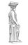 Caryatides squlpture. Pantheon column, Athens, Greece.