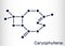 Caryophyllene, beta-Caryophyllene, C15H24 molecule. It is natural bicyclic sesquiterpene that is a constituent of many essential