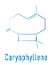 Caryophyllene molecule. Constituent of multiple herbal essential oils, including clove oil. Skeletal formula.