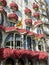 The Casa BatllÃ³ by Antonio GaudÃ­, decorated to celebrate the Day of the Rose in Catalonia. Paseo de Gracia, Barcelona