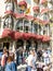 The Casa BatllÃ³ by Antonio GaudÃ­, decorated to celebrate the Day of the Rose in Catalonia. Paseo de Gracia, Barcelona