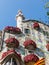 The Casa BatllÃ³ by Antonio GaudÃ­, decorated to celebrate the Day of the Rose in Catalonia. Paseo de Gracia, Barcelona