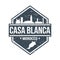 Casa Blanca Morocco Travel Stamp Icon Skyline City Design Tourism Seal Passport Vector.