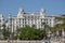 Casa Carbonell of Alicante with people on public square in front, Spain