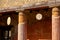 Casa della Gemma in Ercolano with columns. Ruins of ancient roman town Ercolano - Herculaneum, destroyed by eruption of Vesuvius