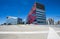`Casa Milan` modern building, home of A.C. Milan football club and L.G. building, korean brand of electronic components in Milan,