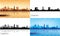 Casablanca city skyline multicolored silhouettes set