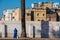 Casablanca, Morocco: 09/07/2019 : Portrait of a muslim woman with her head covered walking in the city center of Casablanca in a