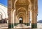 Casablanca in Morocco. Mosque Hassan II arcade gallery.
