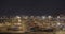 CASABLANCA, MOROCCO - October 15, 2019: Aeial view. Container Terminals. Night time illuminated port aerial panorama.