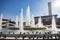 Casablanca Morocco Place Mohammed V fountain 12/31/2019 water spouts and pigeons