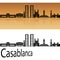 Casablanca skyline in orange