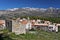 Casamaccioli village and Monte Cinto Massif in Corsica