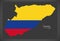 Casanare map of Colombia with Colombian national flag illustration