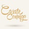 Casate Conmigo, Marry Me spanish text, proposal vector lettering design.