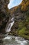 Cascada Del Estrecho  Estrecho waterfall in Ordesa valley, in Autumn season, Heusca, Spain