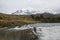 Cascada del Rio Paine waterfall in Torres del Paine National Park, Patagonia, Chile