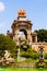 Cascada fountain in Barcelona in sunny day