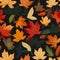 Cascade of Colorful Autumn Leaves Seamless Pattern