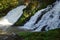 Cascade de Coo, seen from directly below, both cascades