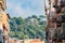 The Cascade Du Casteu waterfall in Castel Hill with cityscape