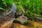 Cascade in the middle of rainforest in Borneo