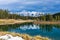 Cascade Ponds park in autumn sunny day. Banff National Park, Canadian Rockies.