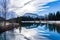 Cascade Ponds park in autumn sunny day. Banff National Park, Canadian Rockies.