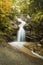 Cascade of Swiftwater Falls over granite rocks, Franconia, New H