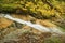 Cascade of Swiftwater Falls over granite rocks, Franconia, New H