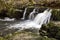 Cascade and waterfall on the Afon Pyrddin