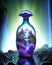 Cascade Waterfall in a Bottle with Flower as Bottle Top and Waterfall in the Background, Generative AI