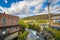 Cascades and old buildings along Whetstone Brook, in Brattleboro, Vermont