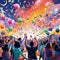 Cascading Confetti: Festive Celebrations in a Shower of Colors