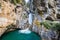 The cascading Lower Johnston Canyon Falls